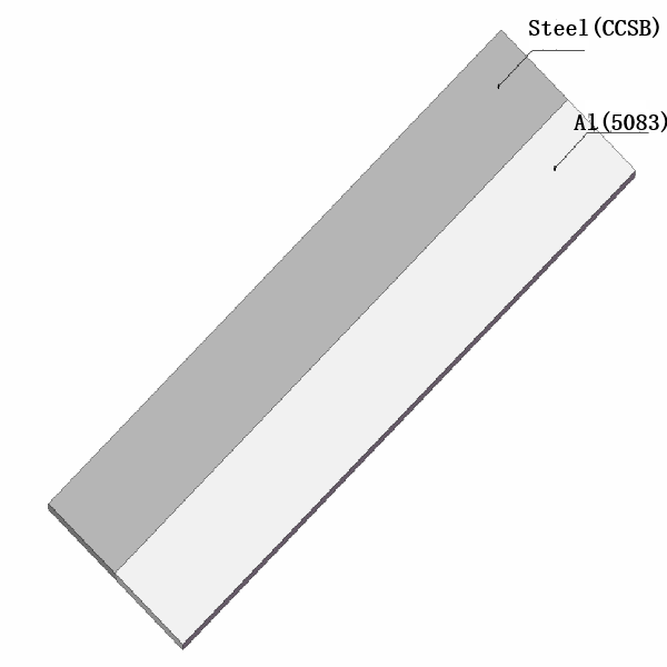 Aluminum-steel transition plate 